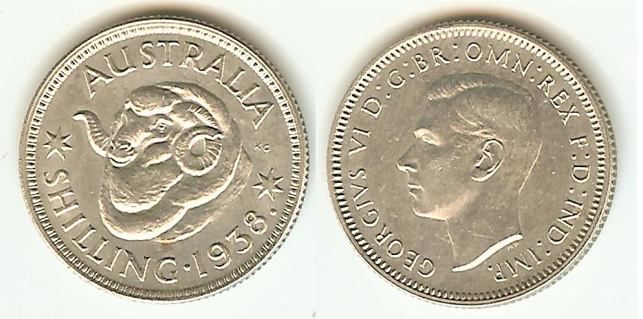 Australian Shilling 1938  Choice Unc